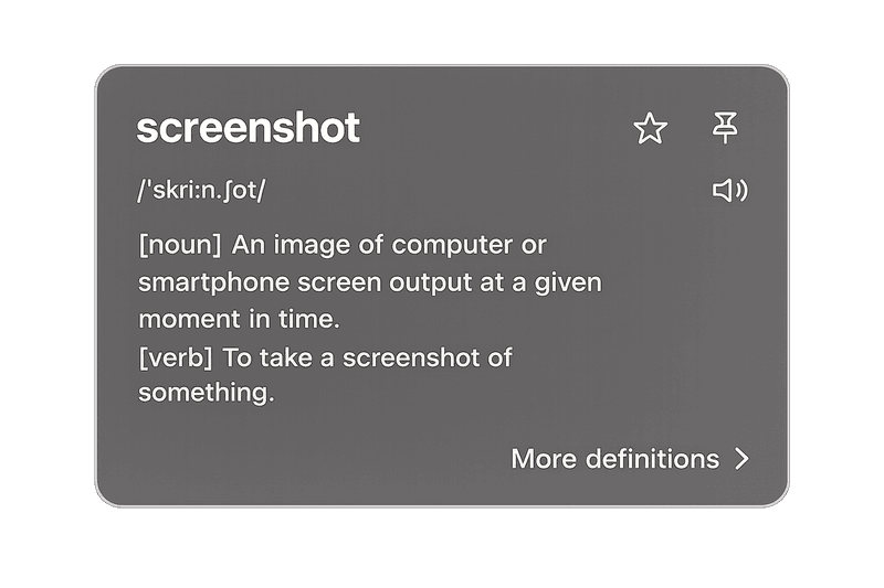 Dictionary hover lookup popup screenshot